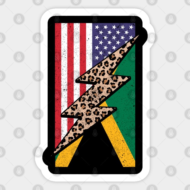 Half American Half Jamaican Leopard Print From Jamaica Sticker by Way Down South